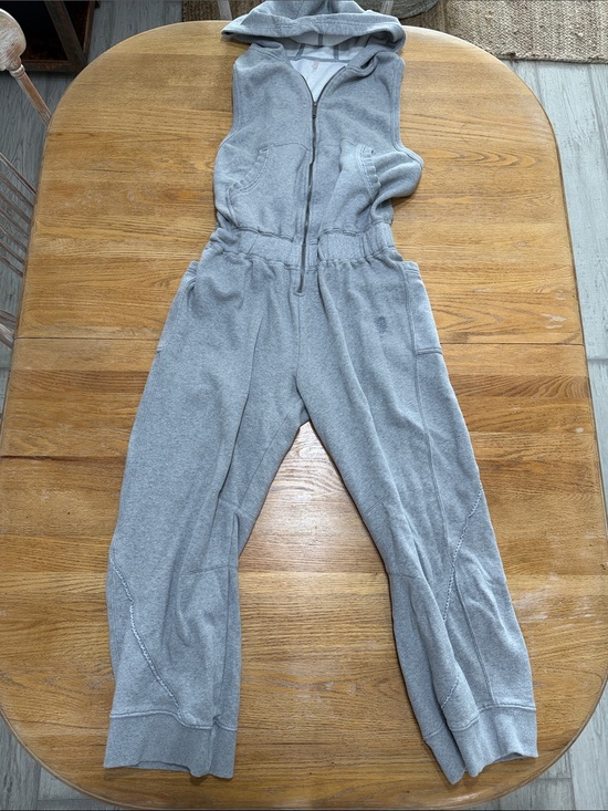 Free People Pants - Free People Gray Hooded Sweatsuit Jumpsuit Romper Slouchy Cozy